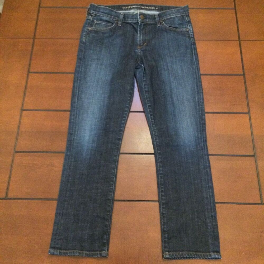 Citizens of humanity mid rise straight jeans dark wash 28